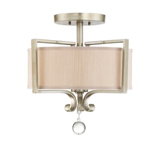 Brand new Rosendal Silver Sparkle Semi Flush lighting fixture by Savoy House.