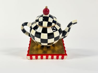 MacKenzie-Childs Tea post stocking hook in Courtly Check.