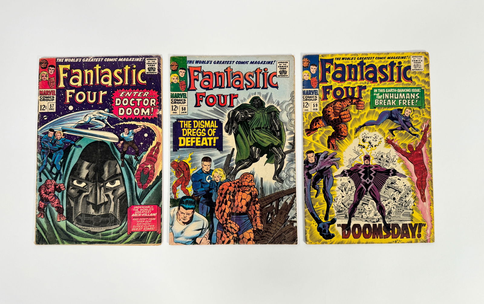 Lot of three 1966/67 Fantastic Four comics by Marvel. (1 of 2)