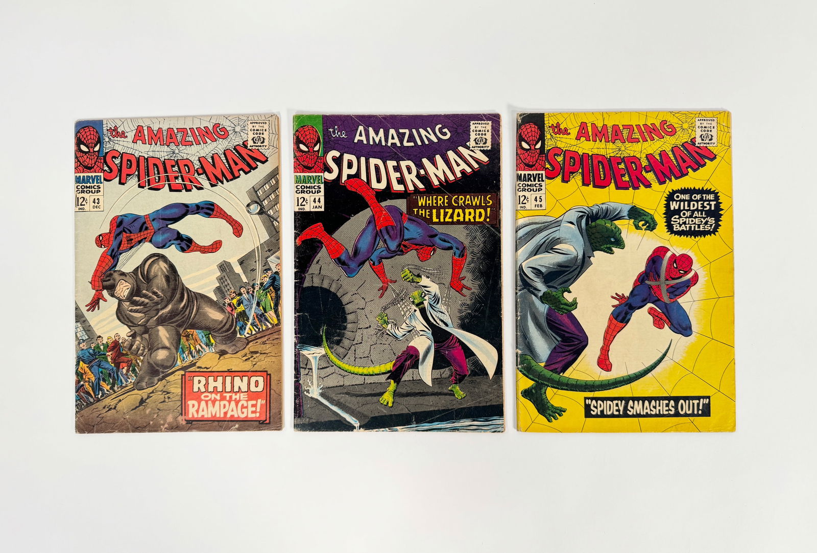 Lot of three 1966/67 The Amazing Spider-Man comics by Marvel. (1 of 2)