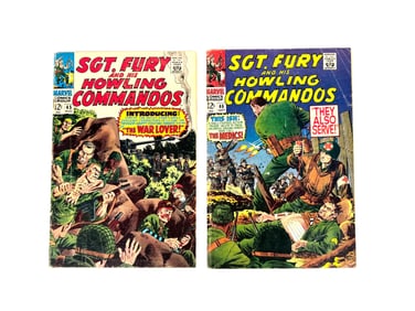 Lot of two 1967 Sgt. Fury and His Howling Commandos comics by Marvel.