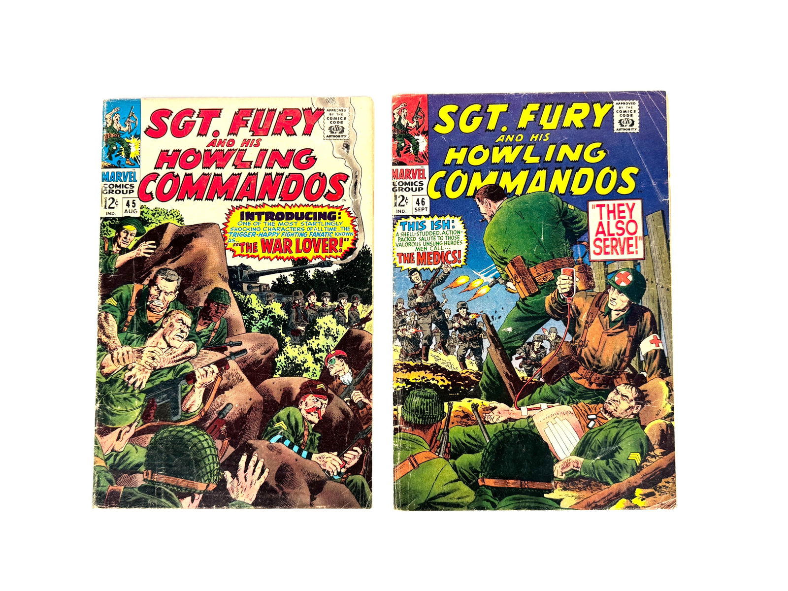 Lot of two 1967 Sgt. Fury and His Howling Commandos comics by Marvel. (1 of 2)