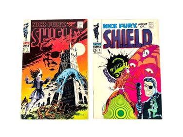 Lot of two 1968 Nick Fury, Agent of...Shield comics by Marvel.