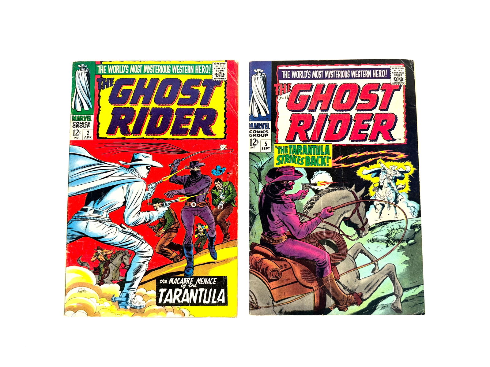 Lot of two 1967 The Ghost Rider comics by Marvel. (1 of 2)