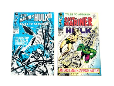 Lot of 1967/68 two Sub-Mariner and the Incredible Hulk: Tales to Astonish comics by Marvel.
