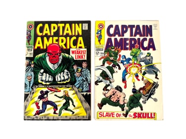 Lot of two 1968 Captain America comics by Marvel.