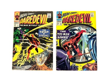 Lot of two 1966 Here Comes...Daredevil, The Man Without Fear comics by Marvel.