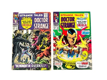 Lot of two 1966/67 two Strange Tales, Nick Fury, Agent of S.H.I.E.L.D., Doctor Strange comics by