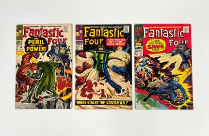 Lot of three 1967 Fantastic Four comics by Marvel.