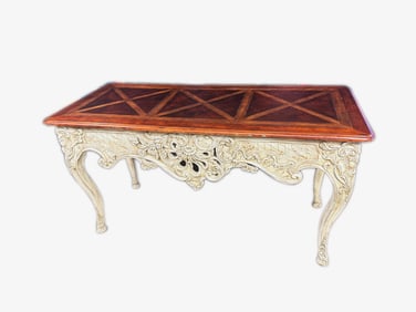 Fabulous Henrendon Rococo-style carved wood console credenza.