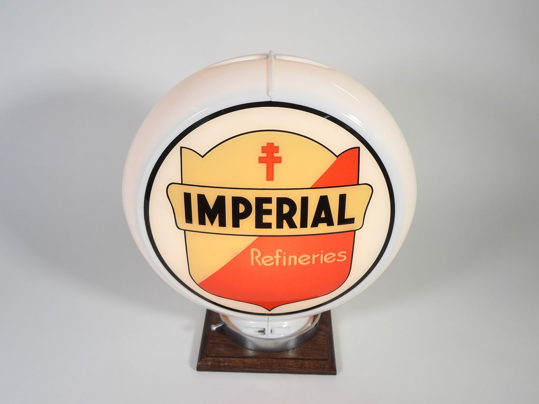 Mid-1950s Imperial Refineries gas pump globe in a Capcolite body. (1 of 1)