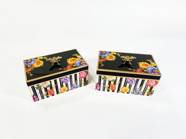 Lot of two MacKenzie-Childs Flower Market jewelry boxes.