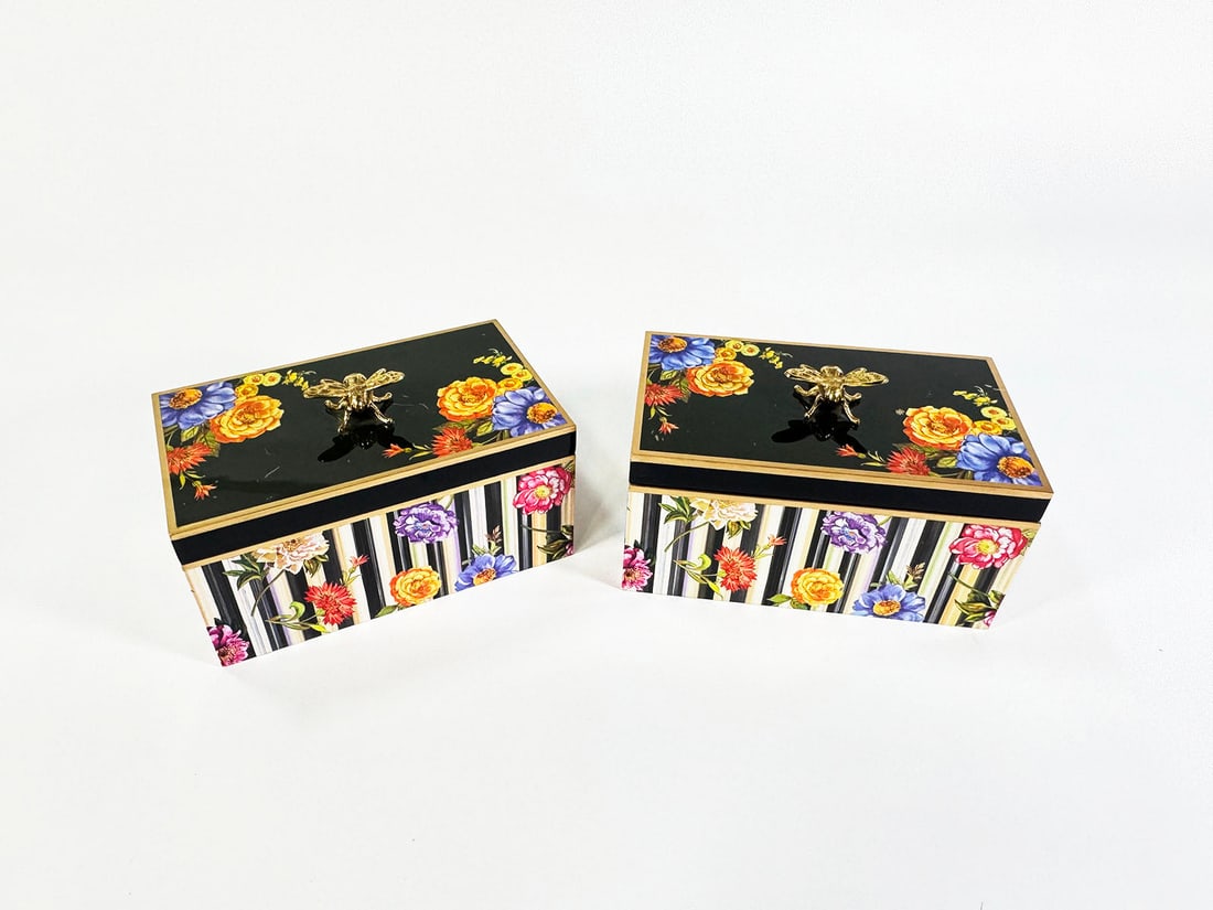 Lot of two MacKenzie-Childs Flower Market jewelry boxes. (1 of 3)