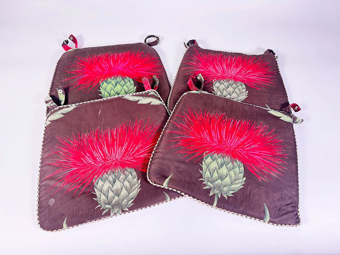 Set of 4 MacKenzie-Childs style custom made seat cushions. (1 of 2)