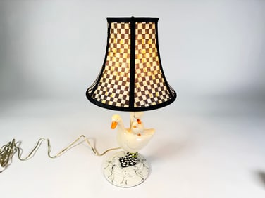 MacKenzie-Childs Courtly Check duck lamp.