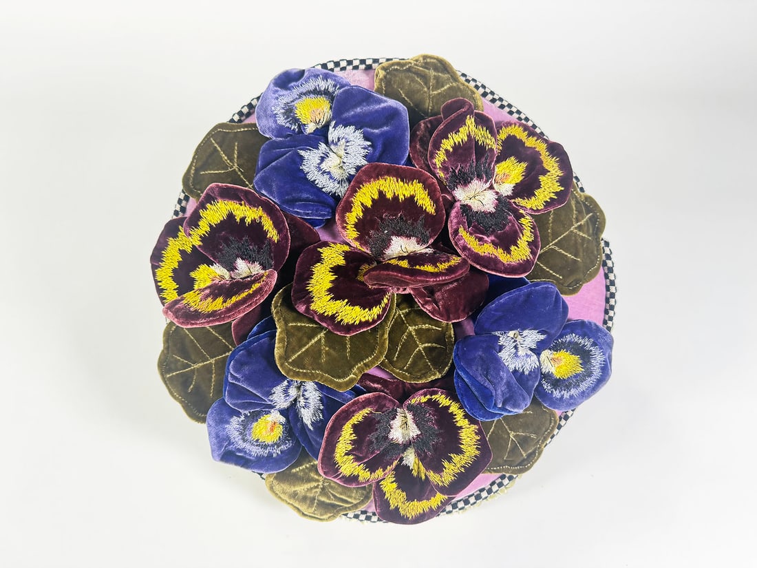 MacKenzie-Childs Pansy Petal decorative pillow. (1 of 2)