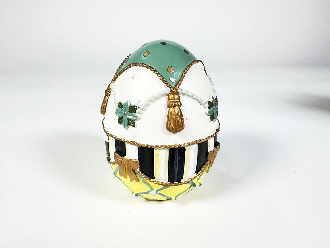 MacKenzie-Childs medium version Coronation Egg figurine. (1 of 3)