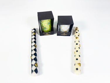 Lot of 4 MacKenzie-Childs signature candles.