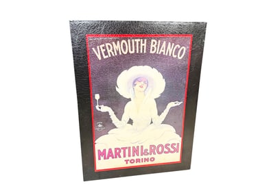 Large Vermouth Bianco reproduction canvas on wood poster.