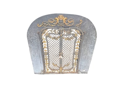 Antique car iron fireplace summer cover.