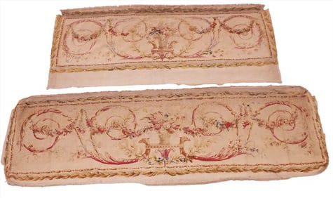 A group of four Antique 18th Century French tapestry settee covers from the Dalva Bros Textiles Coll