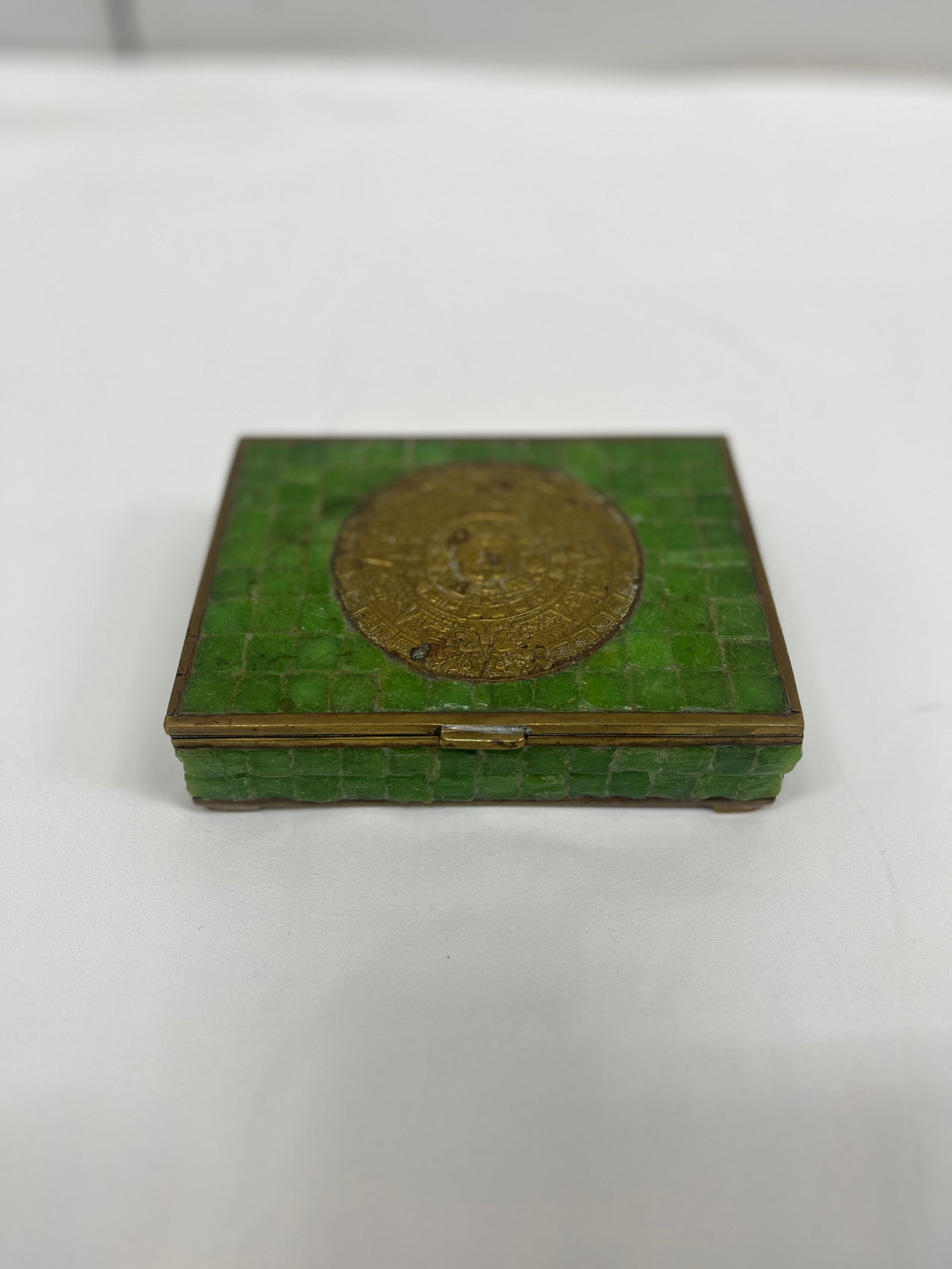 Mexico Brass & Stone Aztec Box (1 of 9)