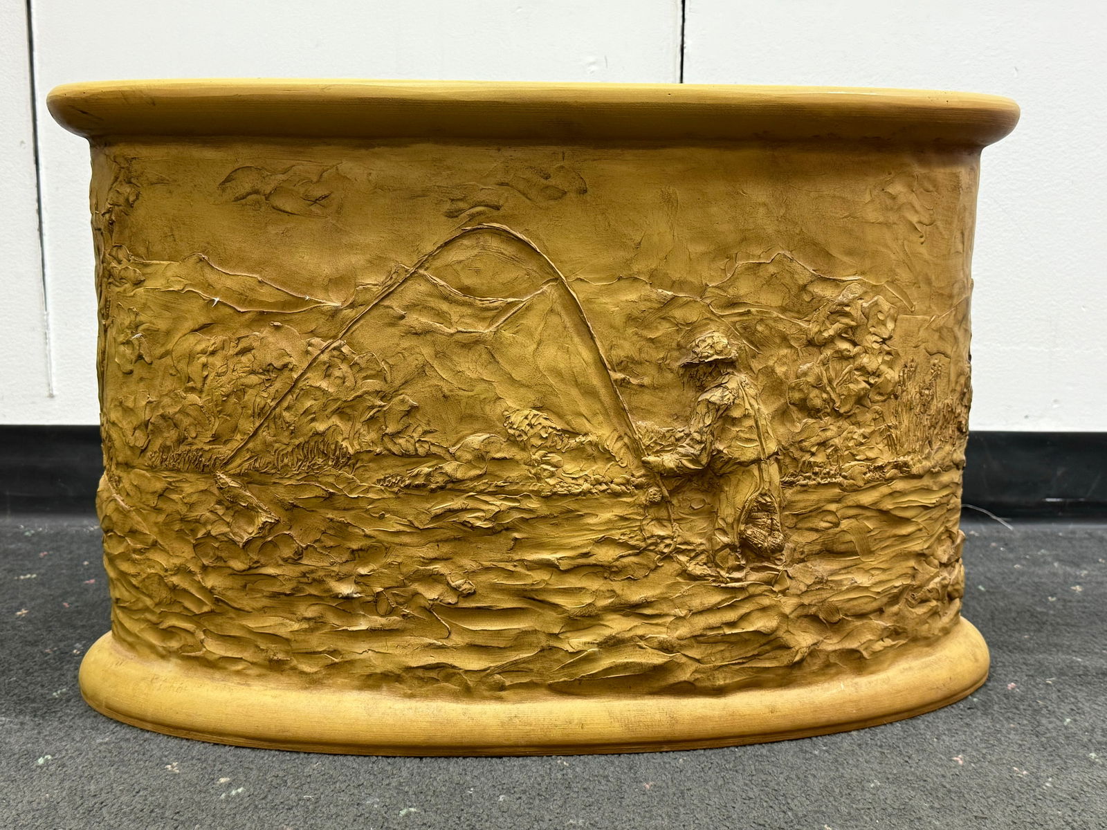 Fly Fisherman Bas-Relief Coffee Table (1 of 13)