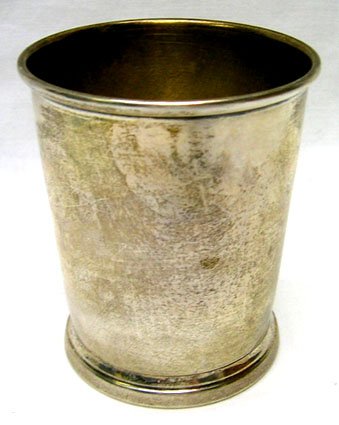 STERLING SILVER MINT JULEP CUP: STERLING SILVER MINT JULEP CUP * MEASURES APROX. 3 3/4" TALL * WEIGHS APROX. 3 1/2 TROY OUNCES * HALLMARKED STERLING WEB24 * CUP IS GRADE 8.5 *