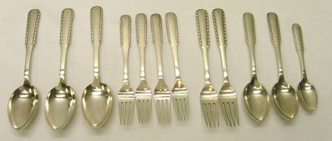 11 PIECES GEORG JENSEN DENMARK STERLING FLATWARE: 11 PIECES GEORG JENSEN DENMARK STERLING FLATWARE * 11 PIECES APROX 18 1/2 TROY OUNCES *