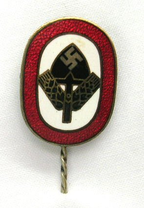 WWII GERMAN LABOR CORP STICK PIN: WWII GERMAN LABOR CORP STICK PIN * PIN IS MARKED GES. GESCH A (OVER) A&S RLD (IN TRIANGLE) * GRADE 9 *