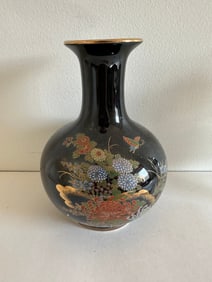 Japanese antiques Black Glazed Vase