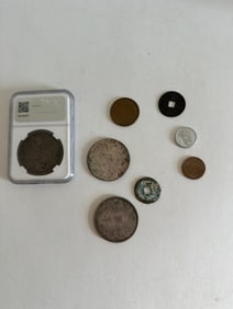 Set Of 8 Chinese Silver and Copper Coin China