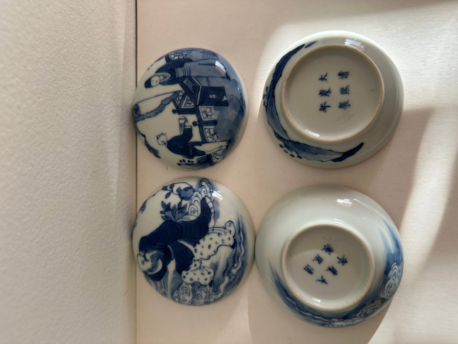 Set Of 2 Chinese Blue And White Ink Box (1 of 10)