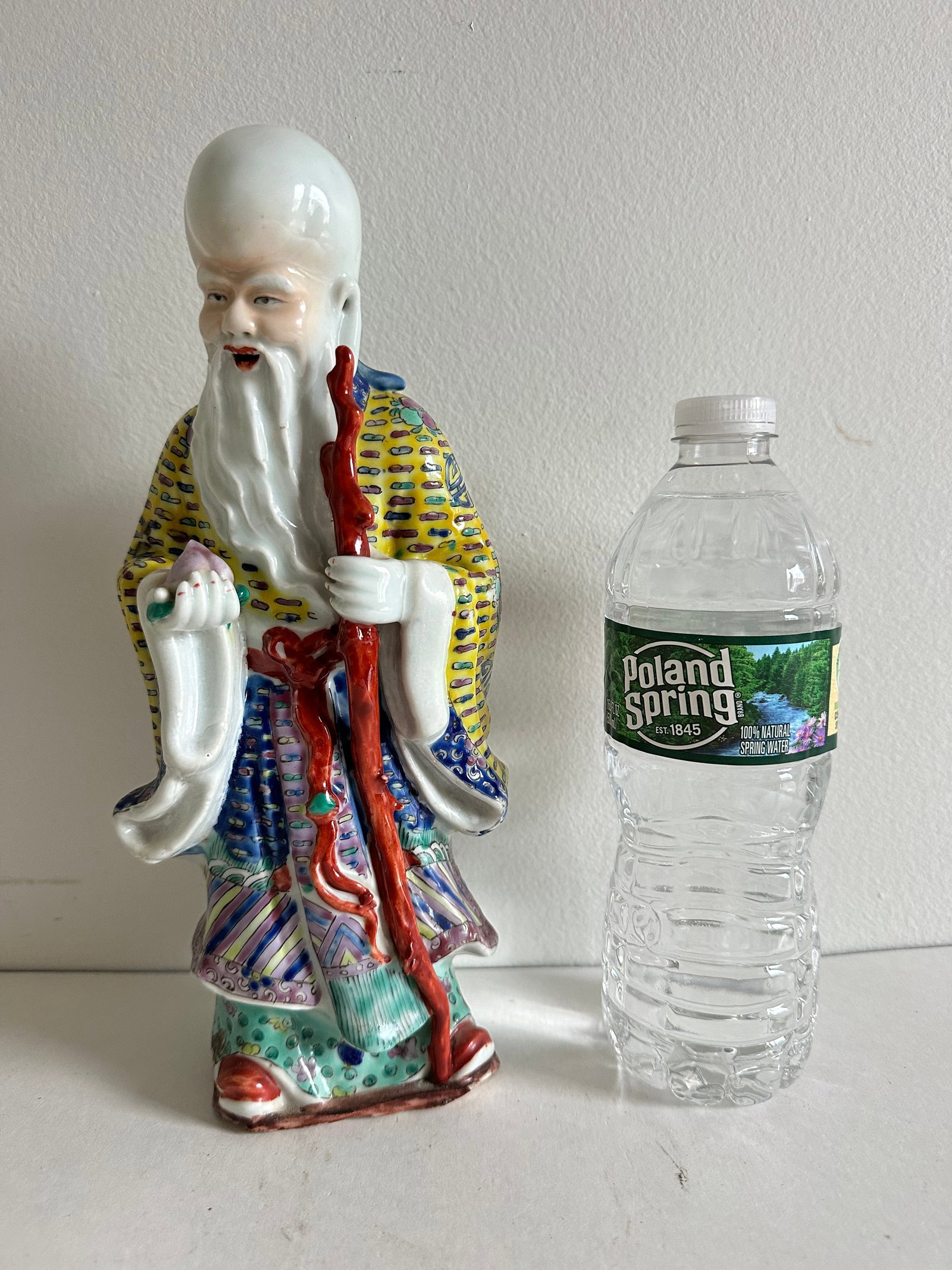 Chinese Antique Famille Rose Old man sculpture (1 of 8)