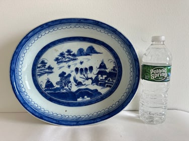 Chinese Blue And White Nanking China Porcelain Plate