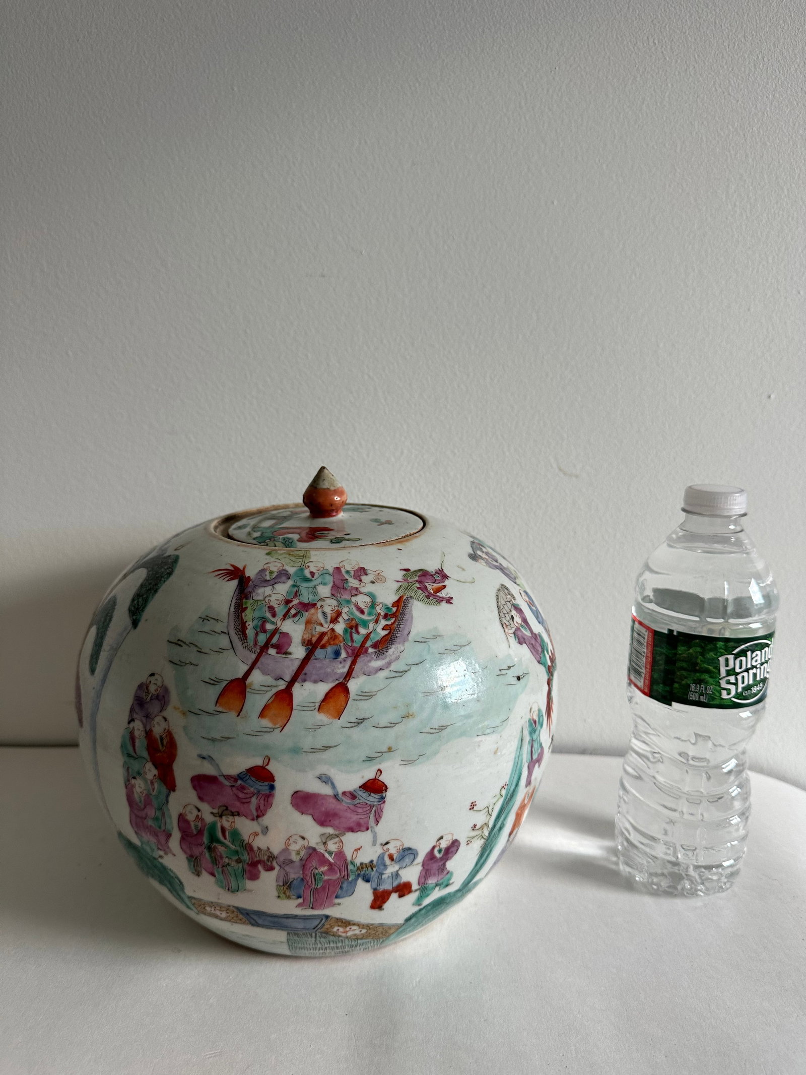 Chinese Antique Famille Rose Boys Jar With Lid: Size: High 9 inches, 22.9 cm. We can offer Affordable, Reliable packing and shipping to all over the world for most items, generally save 10% than UPS store or more, feel free to ask for a quote after