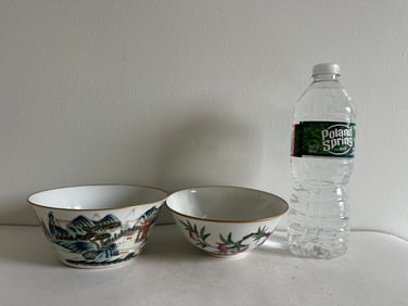 Set Of 2 Chinese Famille Rose Bowls