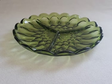 Vintage Avocado Green Relish Dish