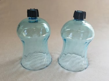Vintage Homco Blue Swirl Glass Pet Votives