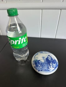 Chinese Blue And White China Porcelain Figures Ink Box