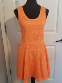 Express Orange Lace Dress, Size M