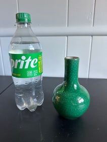 Chinese Green Crack Glazed China Porcelain Vase