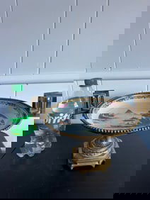 Chinese Enamel Famille Rose Porcelain Plate With Stand