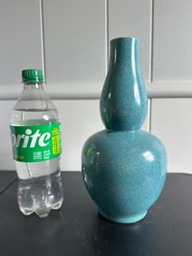 Chinese Blue Bubble Glazed Porcelain China Vase