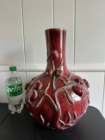 Chinese Red Glazed peaches Porcelain Vase