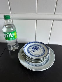 Set Of 6 Chinese Blue And White China Porcelain Plate