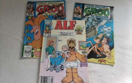 Marvel ALF (1989) and 2 Groo the Wanderer (1987, 1989) Comics