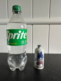 Chinese Blue And White Horses Porcelain Vase China Snuff Bottle