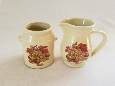 Vintage McCoy Pottery Mini Pitcher & Cannister Set