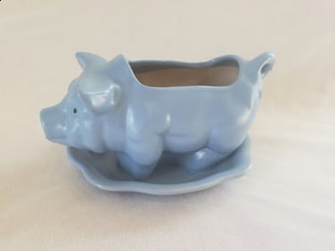 Vintage CDP Blue Pig Planter
